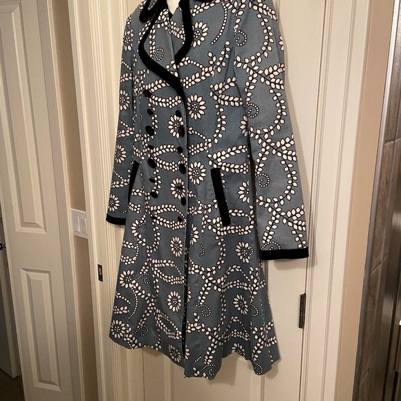 MOSCHINO FLORAL LIGHT BLUE COAT - Picture 11 of 11